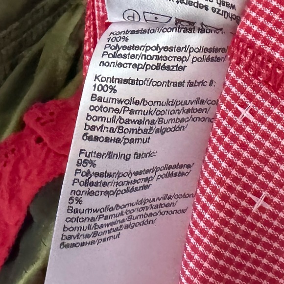 Krüger Dirndl Dress US XS EU 34 Red Green German Oktoberfest Alpine Trachten - Picture 10 of 12